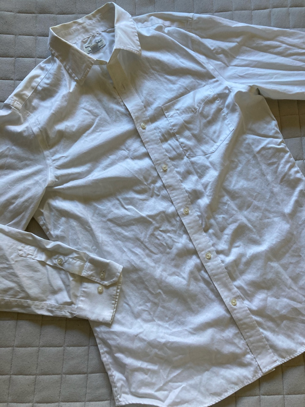 Banana Republic White Men's Button-Down Dress Shirt